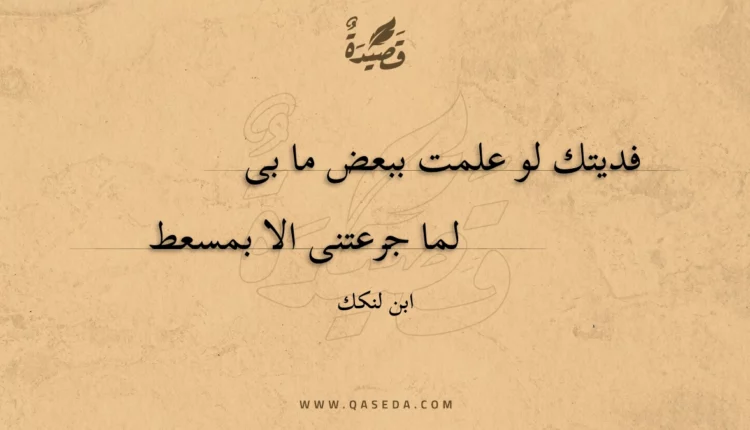 قصيدة فديتك لو علمت ببعض ما بى