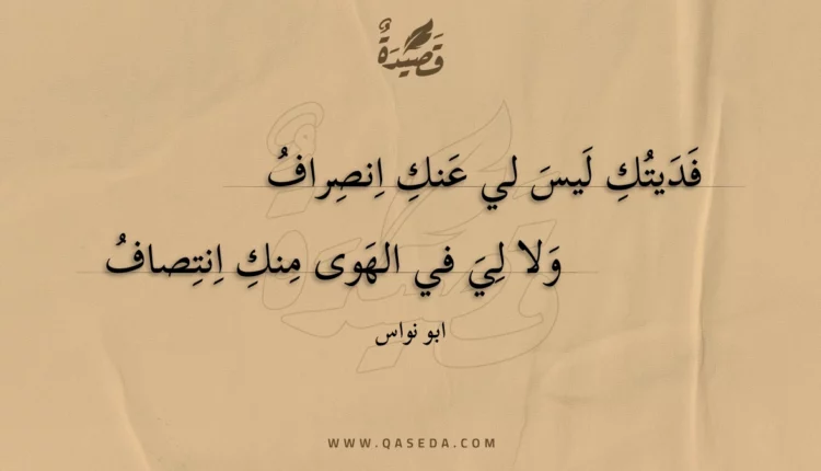 قصيدة فديتك ليس لي عنك انصراف