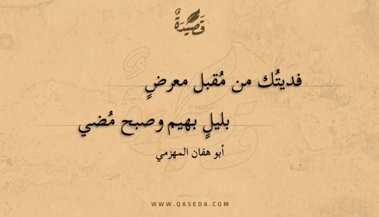 قصيدة فديتك من مقبل معرضٍ