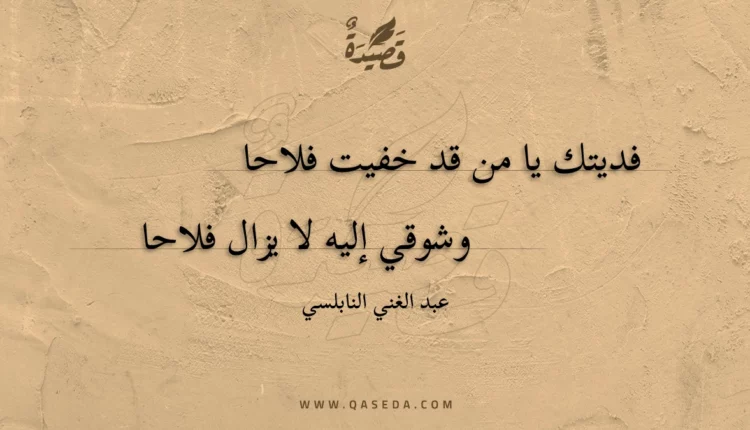 قصيدة فديتك يا من قد خفيت فلاحا