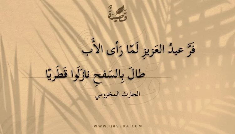 قصيدة فر عبد العزيز لما رأى الأب