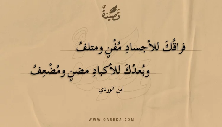 قصيدة فراقك للأجساد مفن ومتلف