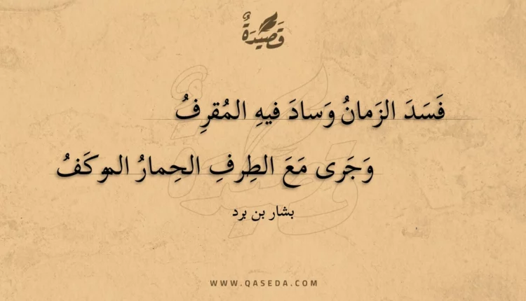 قصيدة فسد الزمان وساد فيه المقرف