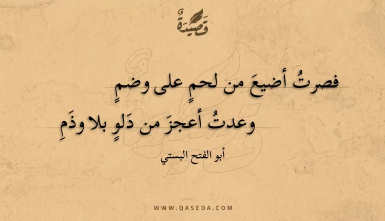 قصيدة فصرت أضيع من لحم على وضم