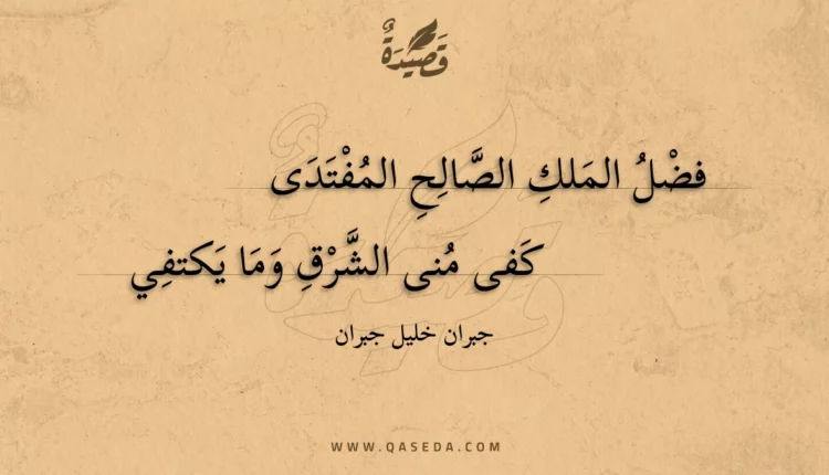 قصيدة فضل الملك الصالح المفتدى