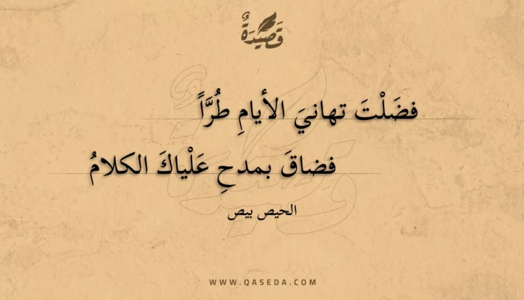 قصيدة فضلت تهاني الأيام طرا