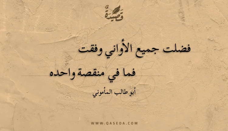 قصيدة فضلت جميع الأواني وفقت