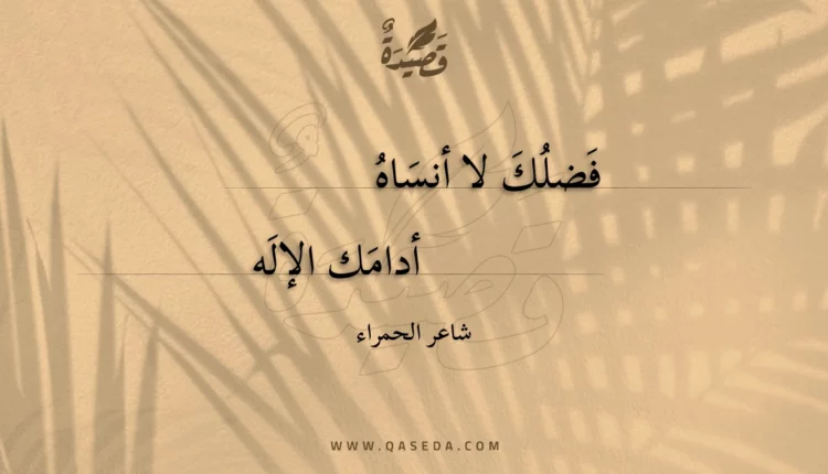 قصيدة فضلك لا أنساه