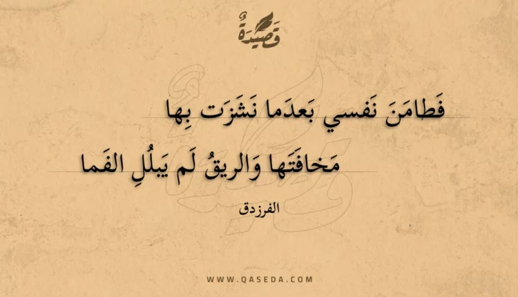 قصيدة فطامن نفسي بعدما نشزت بها
