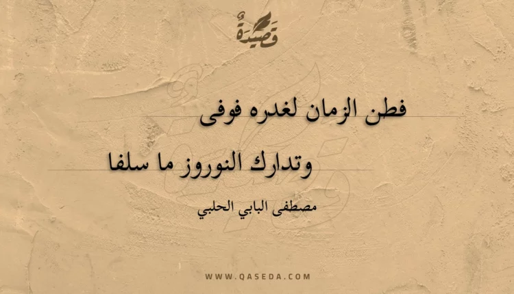 قصيدة فطن الزمان لغدره فوفى
