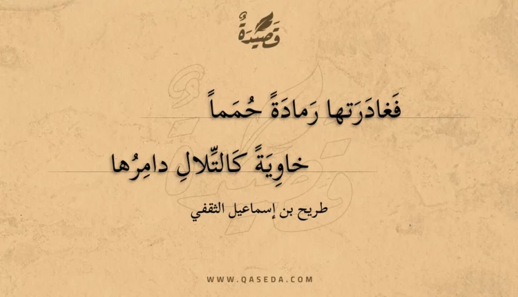 قصيدة فغادرتها رمادة حمما