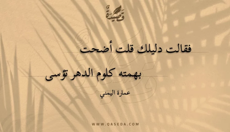 قصيدة فقالت دليلك قلت أضحت