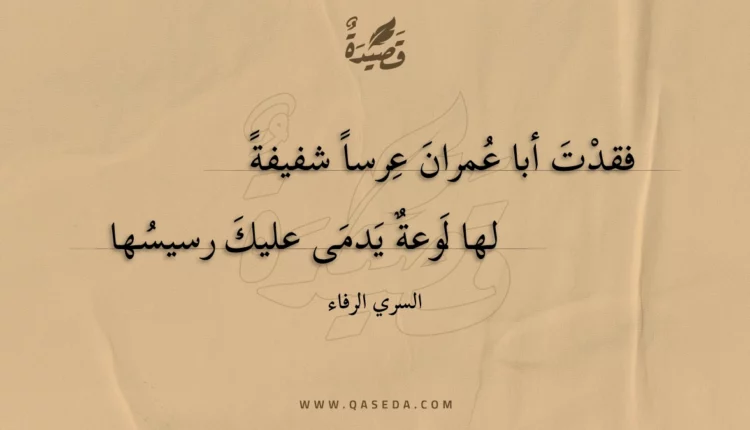 قصيدة فقدت أبا عمران عرسا شفيفة