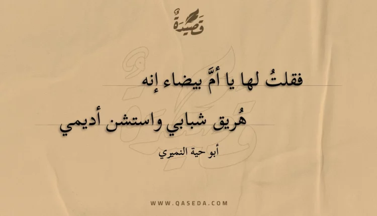 قصيدة فقلت لها يا أم بيضاء إنه