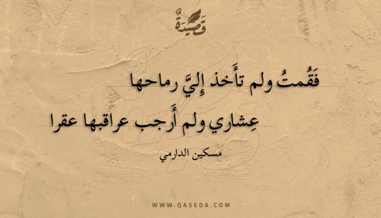 قصيدة فقمت ولم تأخذ إلي رماحها