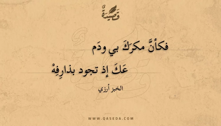 قصيدة فكأن مكرك بي ودم