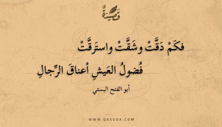 قصيدة فكم دقت وشقت واسترقت