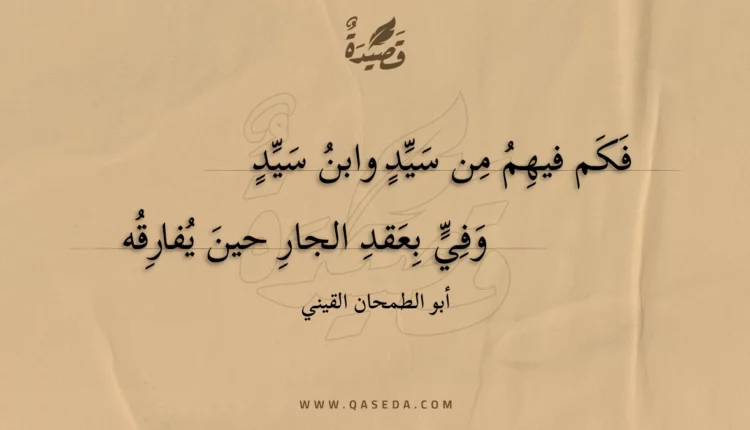 قصيدة فكم فيهم من سيد وابن سيد
