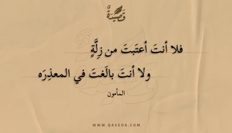 قصيدة فلا أنت أعتبت من زلة