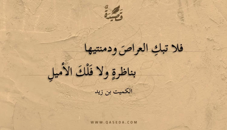 قصيدة فلا تبك العراص ودمنتيها