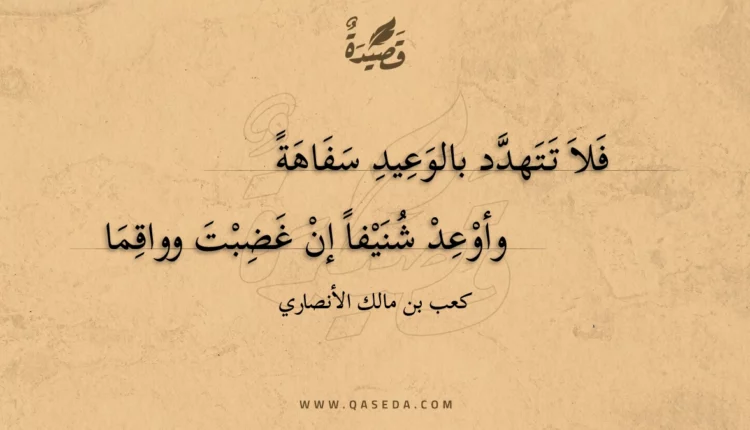 قصيدة فلا تتهدد بالوعيد سفاهة
