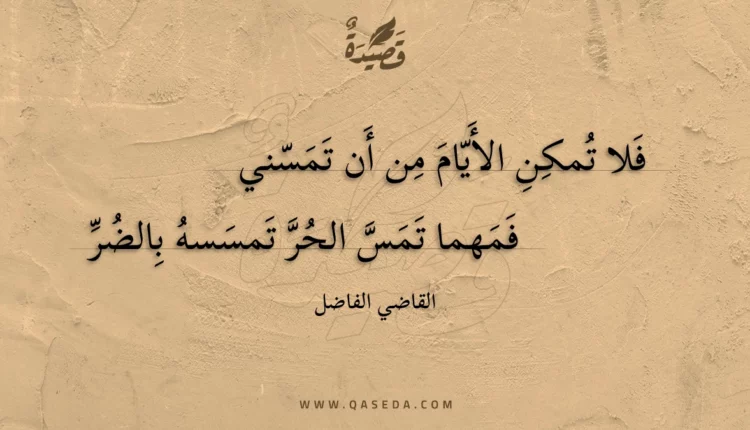 قصيدة فلا تمكن الأيام من أن تمسني