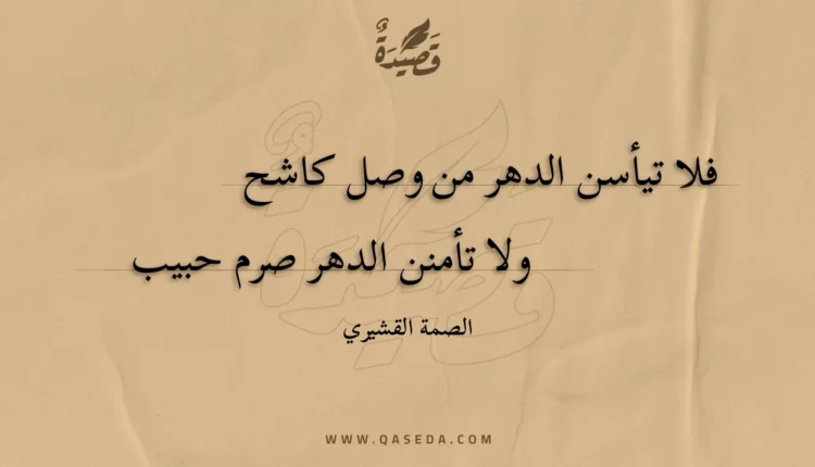 قصيدة فلا تيأسن الدهر من وصل كاشح