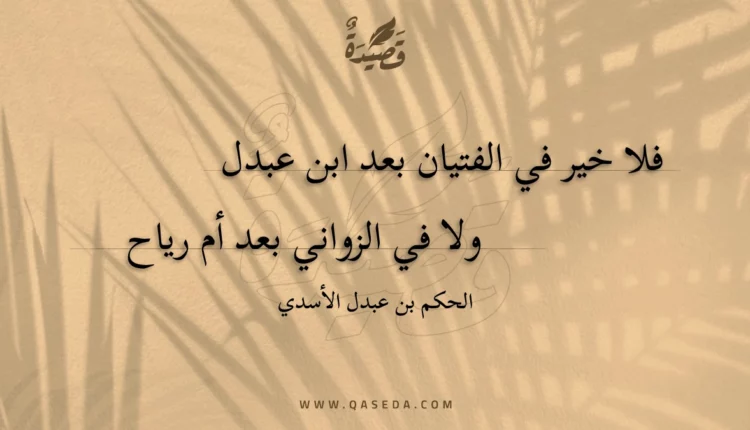 قصيدة فلا خير في الفتيان بعد ابن عبدل
