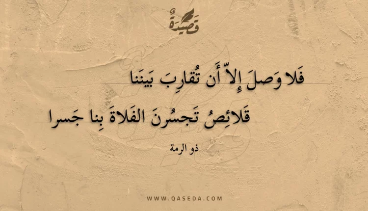 قصيدة فلا وصل إلا أن تقارب بيننا