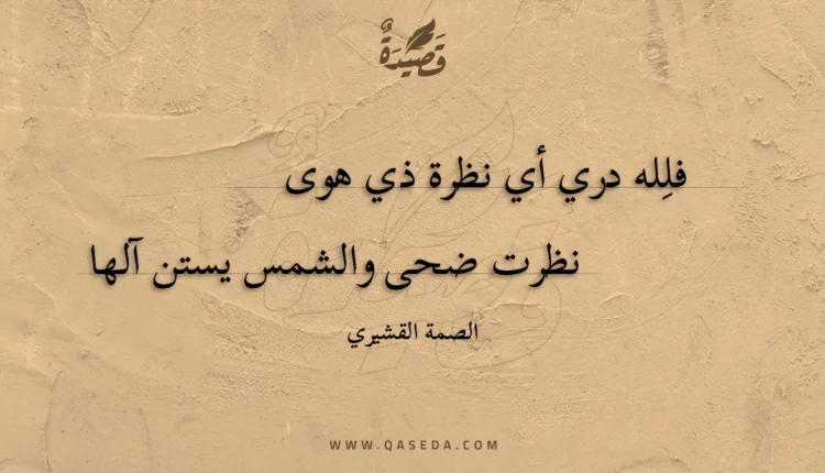 قصيدة فلله دري أي نظرة ذي هوى