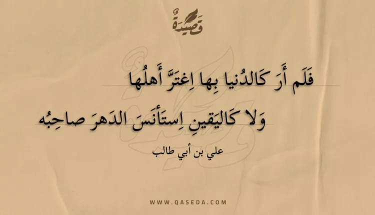 قصيدة فلم أر كالدنيا بها اغتر أهلها