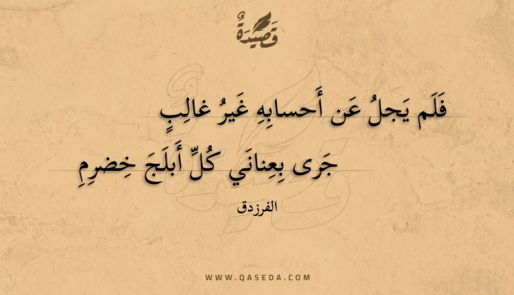 قصيدة فلم يجل عن أحسابه غير غالب