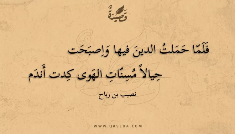 قصيدة فلما حملت الدين فيها واصبحت