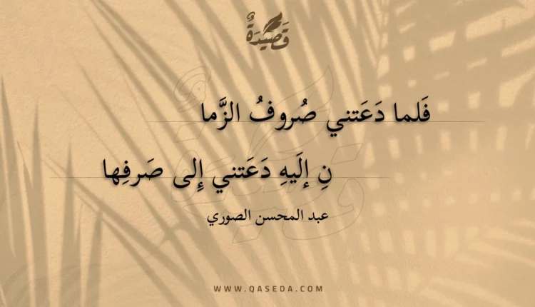 قصيدة فلما دعتني صروف الزمان