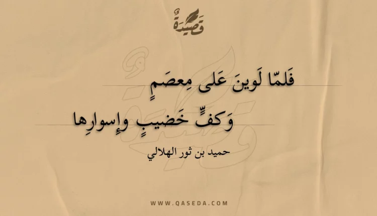 قصيدة فلما لوين على معصم