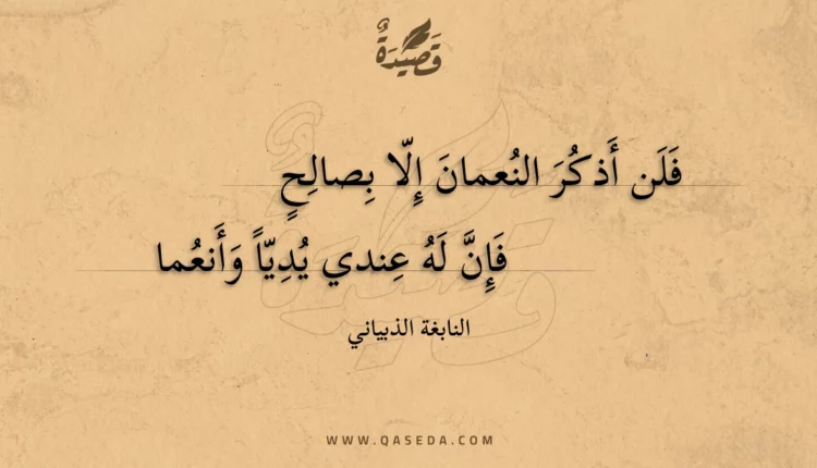 قصيدة فلن أذكر النعمان إلا بصالح