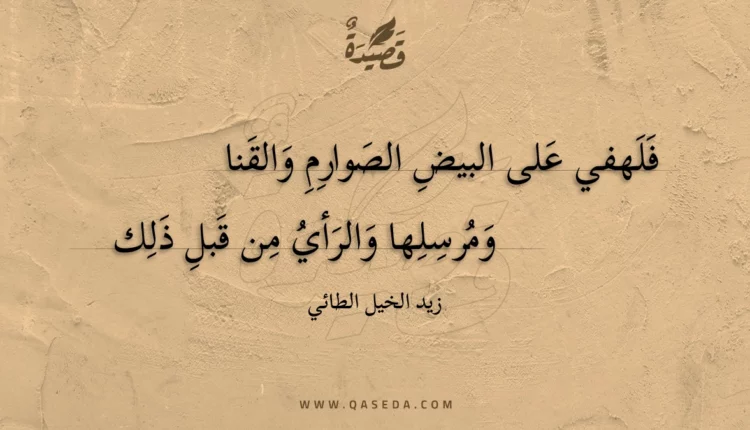 قصيدة فلهفي على البيض الصوارم والقنا