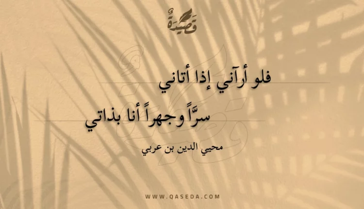 قصيدة فلو أرآني إذا أتاني