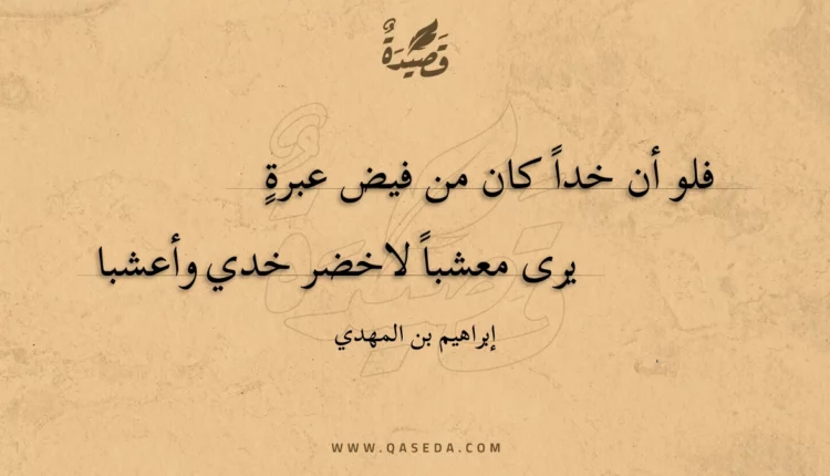 قصيدة فلو أن خدا كان من فيض عبرة
