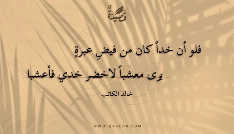 قصيدة فلو أن خدا كان من فيضِ عبرة
