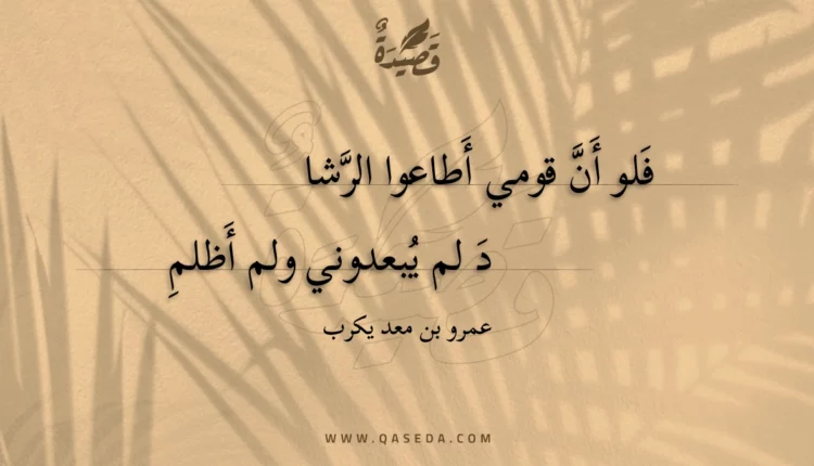 قصيدة فلو أن قومي أطاعوا الرشاد