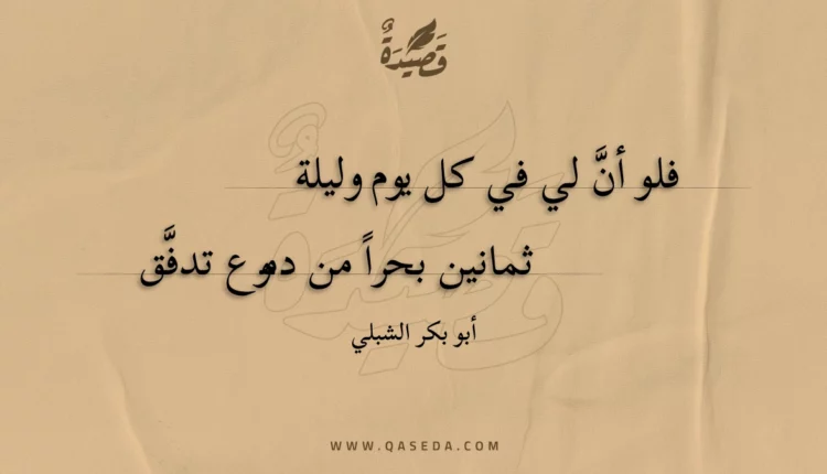 قصيدة فلو أن لي في كل يوم وليلة
