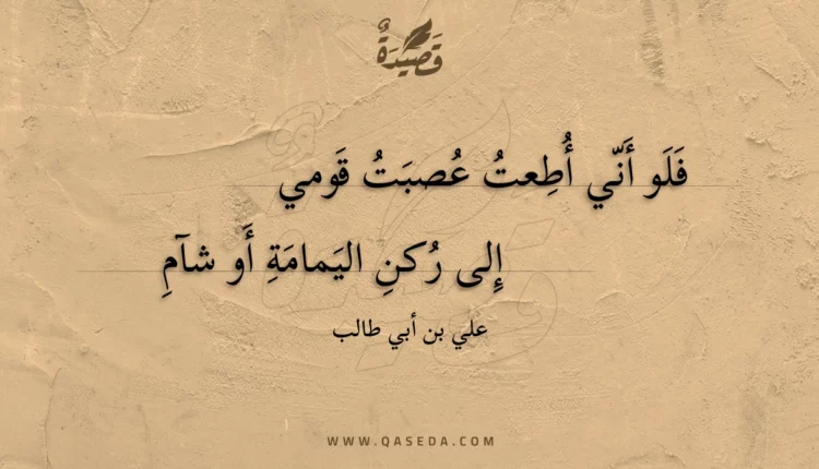 قصيدة فلو أني أطعت عصبت قومي