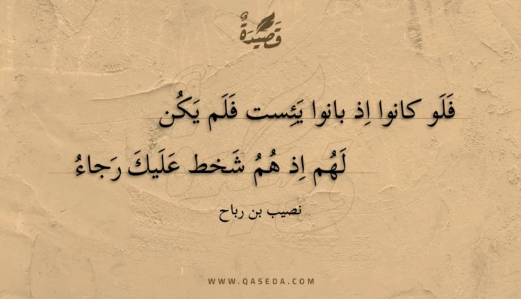 قصيدة فلو كانوا اذ بانوا يئست فلم يكن