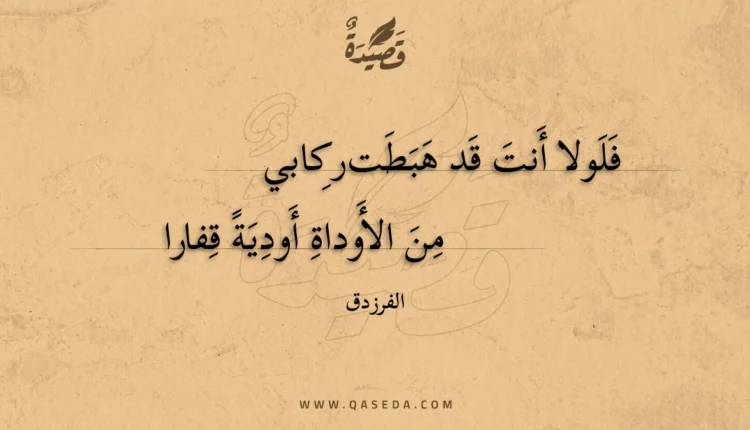 قصيدة فلولا أنت قد هبطت ركابي