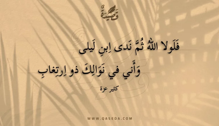 قصيدة فلولا الله ثم ندى ابن ليلى