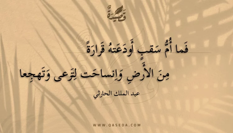 قصيدة فما أم سقب أودعته قرارة