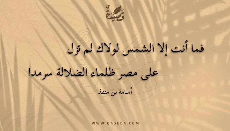 قصيدة فما أنت إلا الشمس لولاك لم تزل