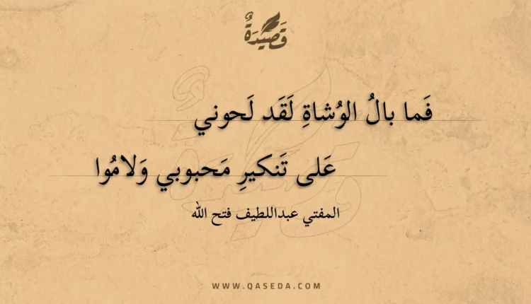قصيدة فما بال الوشاة لقد لحوني