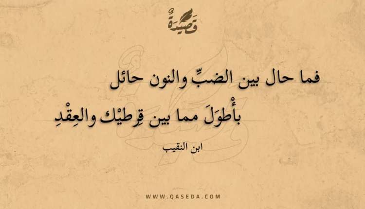 قصيدة فما حال بين الضب والنون حائل